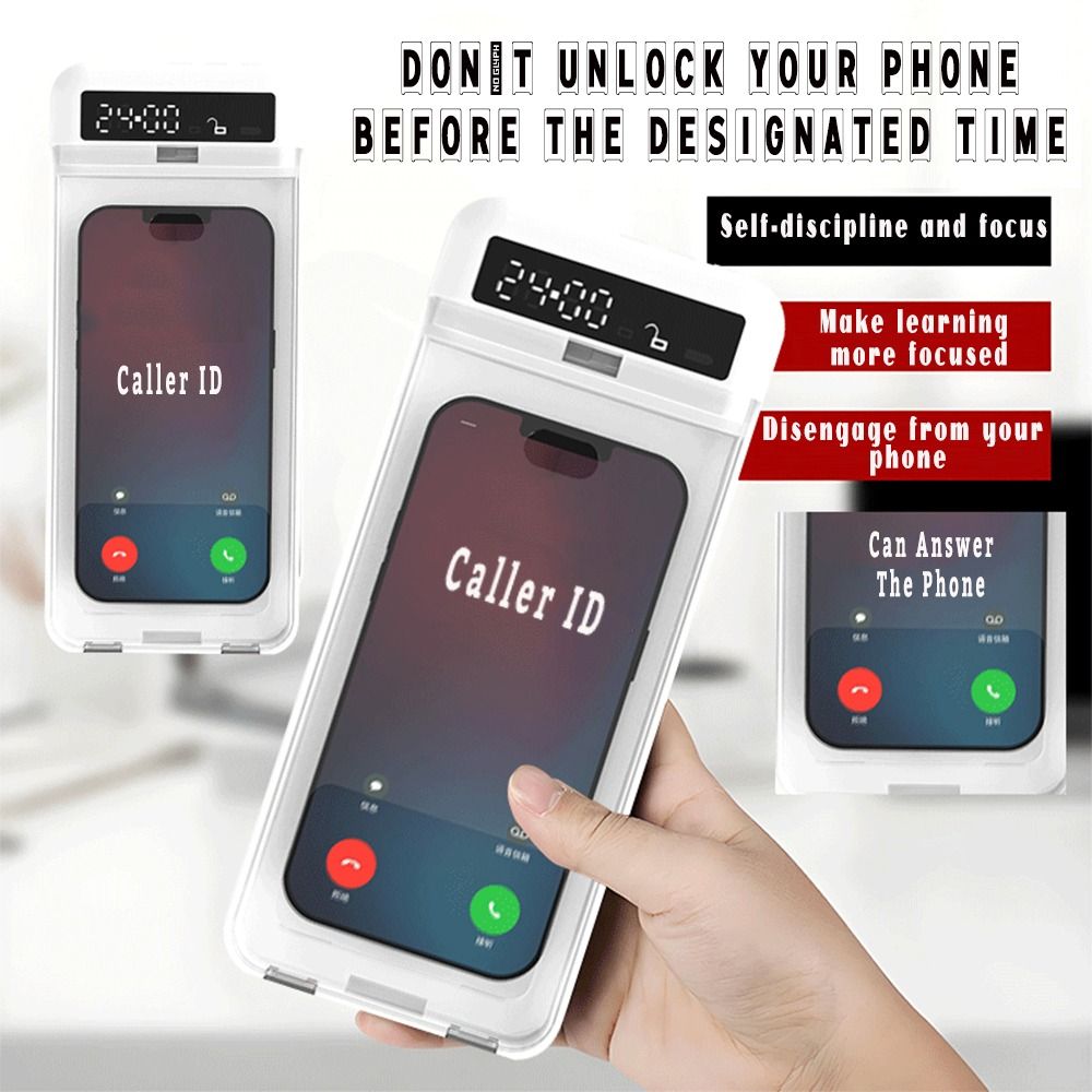 Medicine Cabinet Lock - タイマー付き携帯電話ロックボックス 透明蓋 LCDディスプレイ付き電話ロッカー収納ボックス 自制管理24時間電話ボックス
