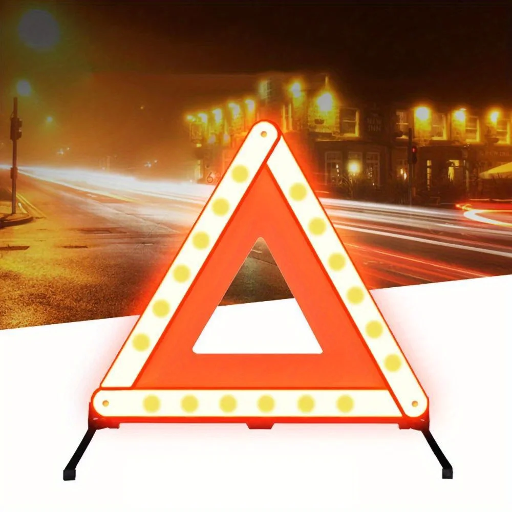 Emergency Exit Sign - 車の三角形反射三脚緊急故障警告反射ステッカー安全危険折りたたみ一時停止標識カーアクセサリー