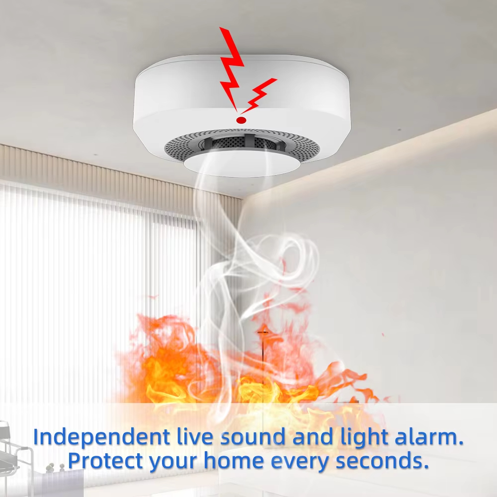 音と光の火災警報器を備えたスマートな独立型煙感知器センサー、 - Smoke Detector Interconnected のレビューと価格