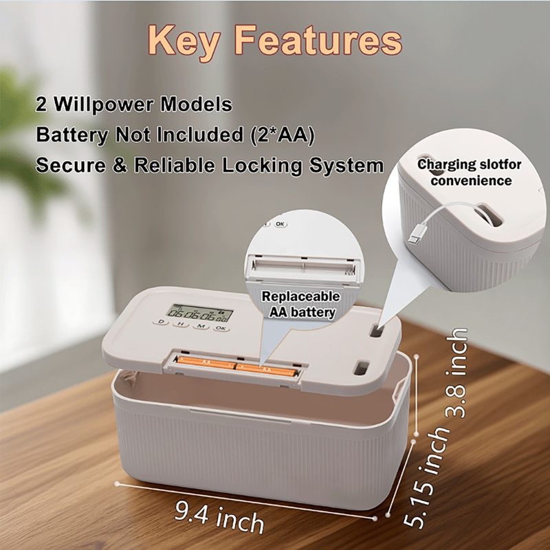 タイマーロックボックス 電子ロック可能なコンテナ 自己規律  - Medicine Cabinet Lock のレビューと価格