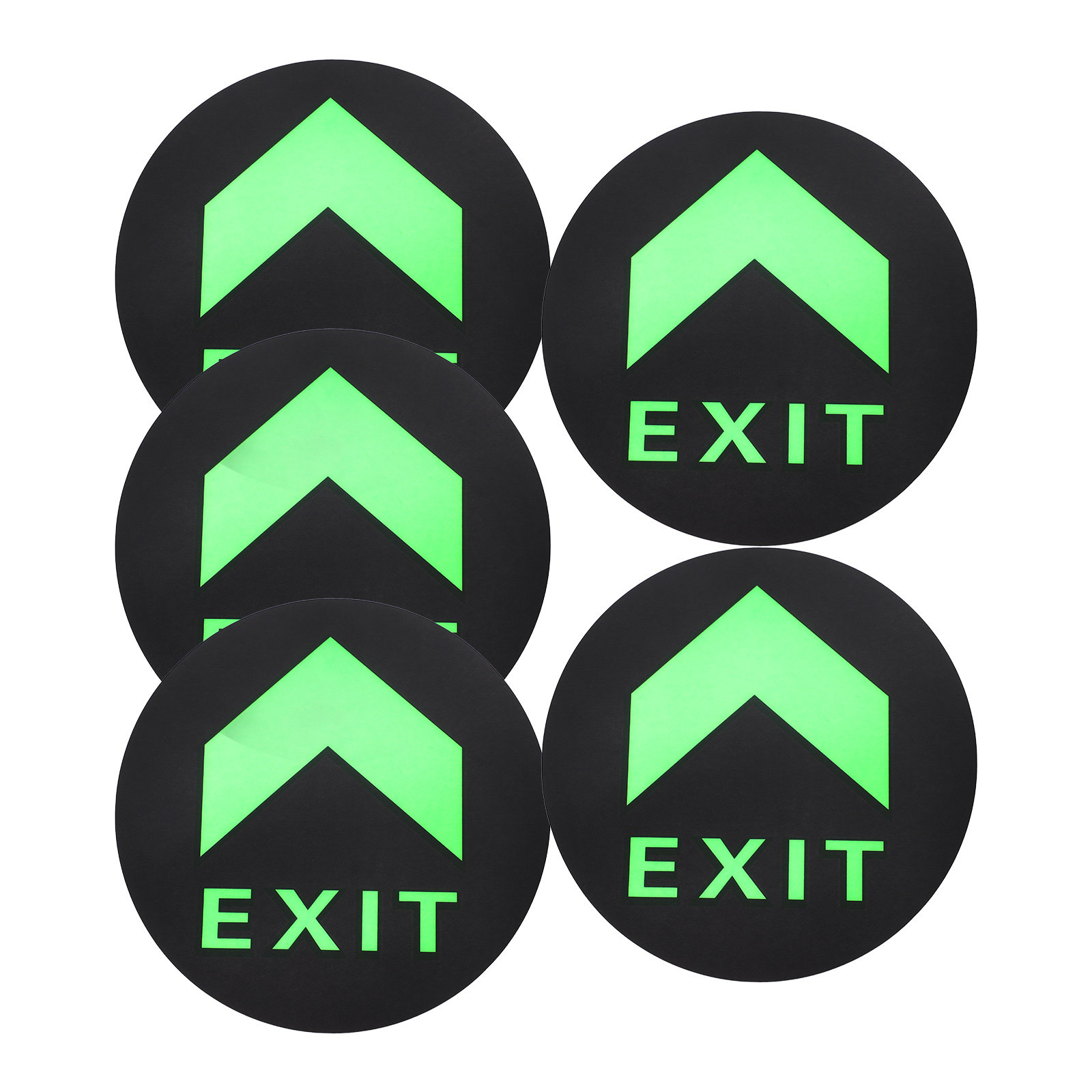 5枚組 夜間発光式避難指示標識 フロアステッカー 緊急避難方 - Emergency Exit Sign のレビューと価格