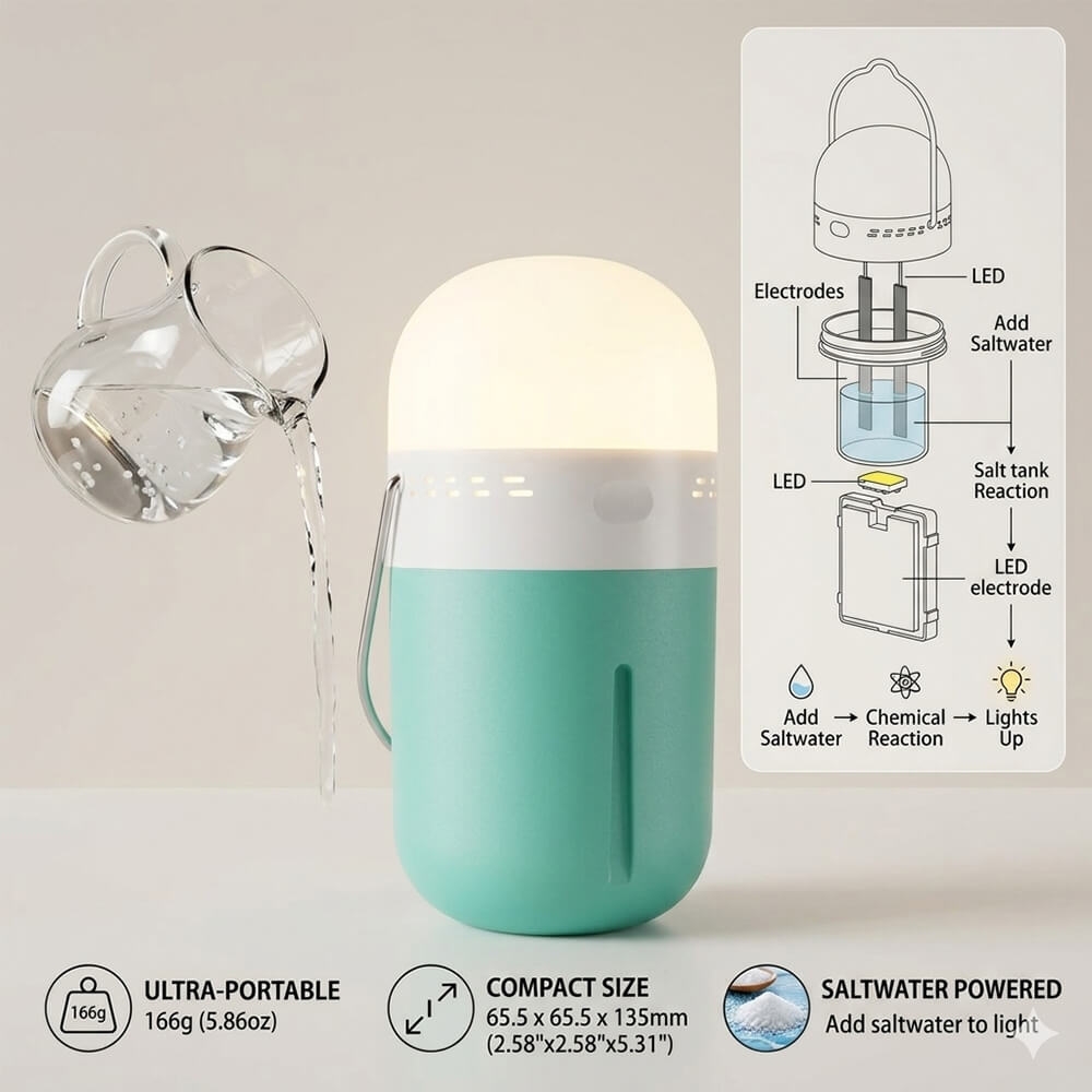 ポータブル生理食塩水ランプ コンパクトサイズ 65.5 x  - Power Outage Light のレビューと価格