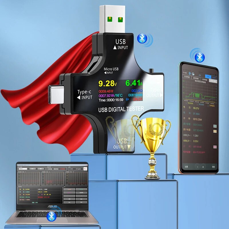 USB テスター DC Type-C PD デジタル電圧計ア - Co Detector Plug のレビューと価格